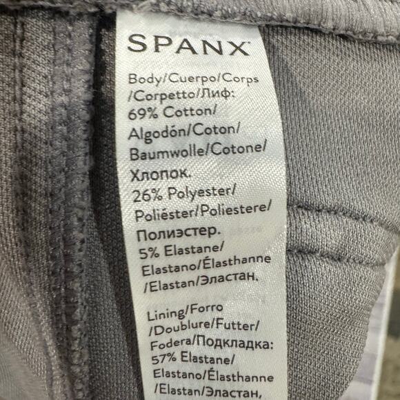 SPANX Jean-ish Cropped Leggings Slate Gray Shaping Pull On Pockets Size L NWT - Picture 7 of 11